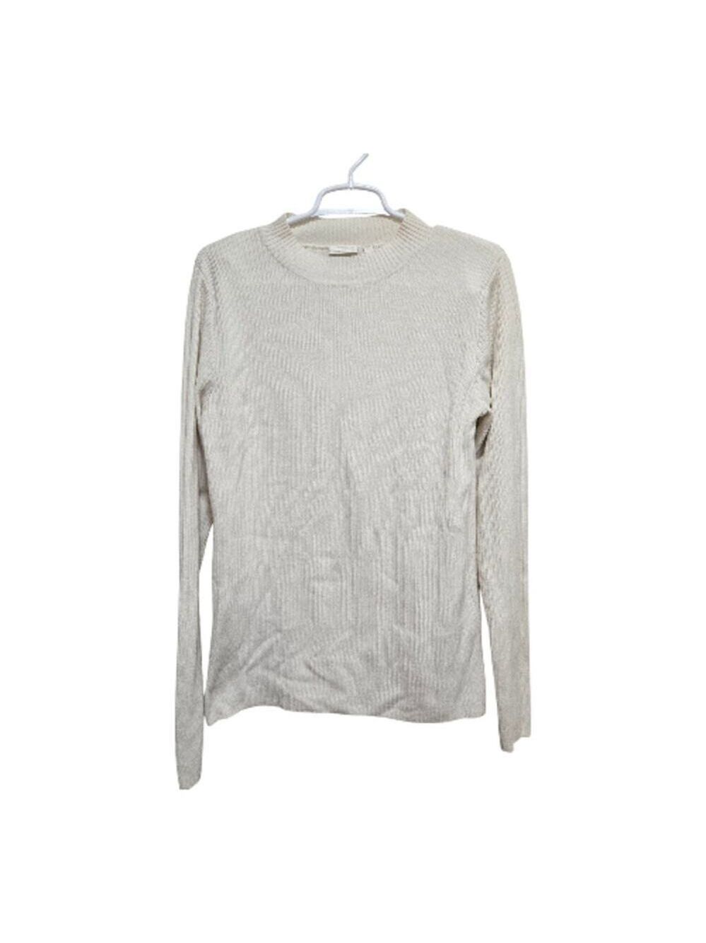 Adriano Goldschmied Wool Cashmere Ribbed Sweater XL Cream